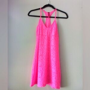 Valentines Day The Lacie Victoria's Secret Hot Pink Lace Slip Chemise Nightie M